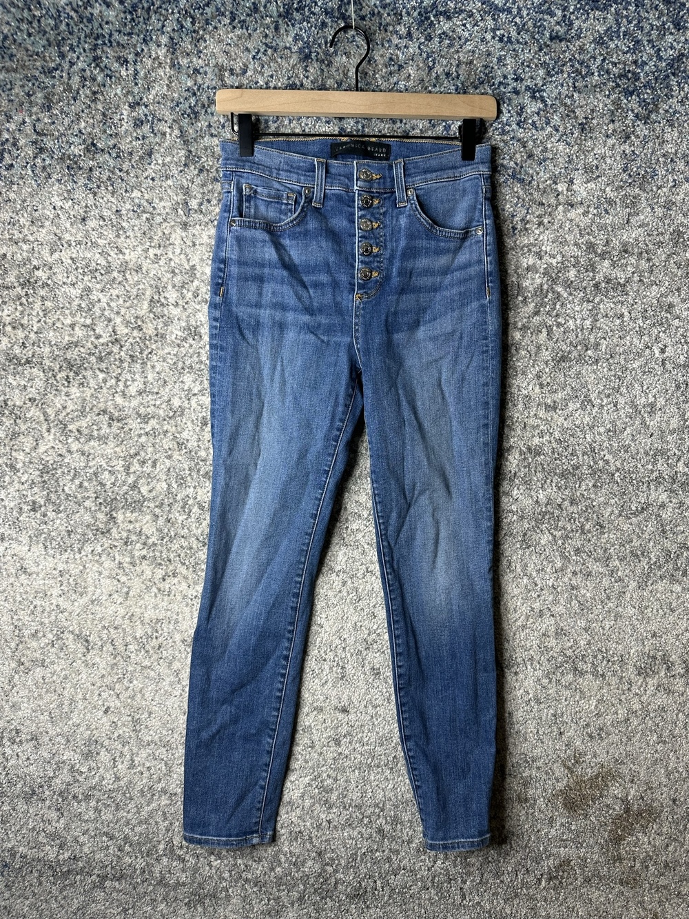 Veronica Beard Debbie Skinny High Rise Jeans Womens 27/4 Medium Wash Blue Denim